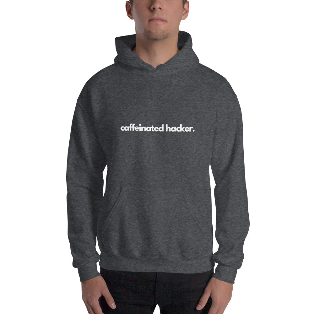 caffeinated hacker. unisex hoodie.